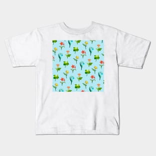 Mondstadt Flowers Print (Blue) Kids T-Shirt